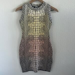 Missoni Thick Knit Bodycon Reptile Watercolor Dress 36/ Small